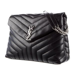Saint Laurent Matelasse Monogram Lou Lou Medium Shoulder Bag
